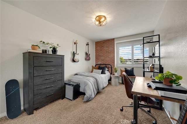 637 Silver Bridle Rd, Walnut, CA 91789 - bedroom featuring light carpet, an office area, and a textured wall