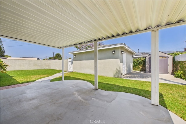 8412 San Marino Dr, Buena Park, CA 90620 - fenced backyard with a patio and a shed