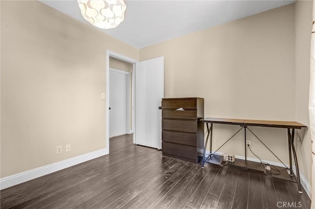 17959 Cantara St, Reseda, CA 91335 - unfurnished room with dark wood-type flooring and a chandelier
