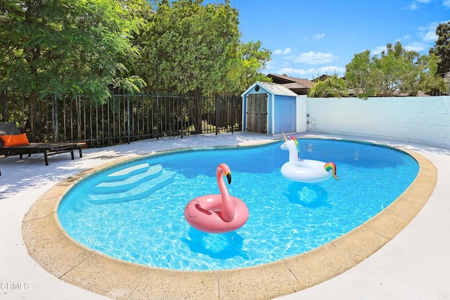 5245 Ramsdell Ave, La Crescenta, CA 91214 - view of pool featuring a fenced backyard and a shed