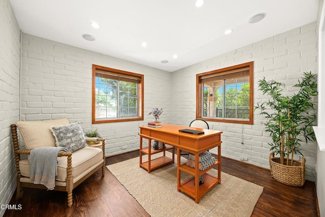 5245 Ramsdell Ave, La Crescenta, CA 91214 - office space featuring wood finished floors and brick wall