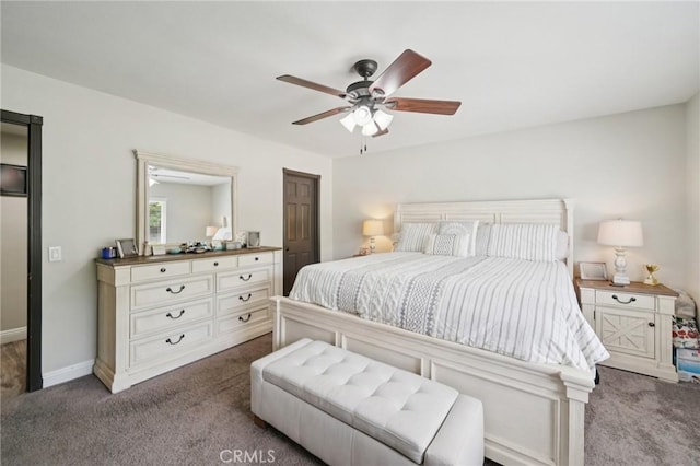 1346 Butler Way, Upland, CA 91786 - bedroom with dark colored carpet and ceiling fan