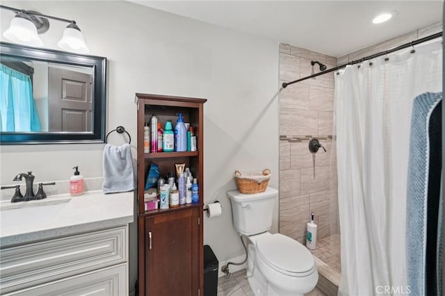 1346 Butler Way, Upland, CA 91786 - full bath featuring vanity, a tile shower, and tile patterned flooring