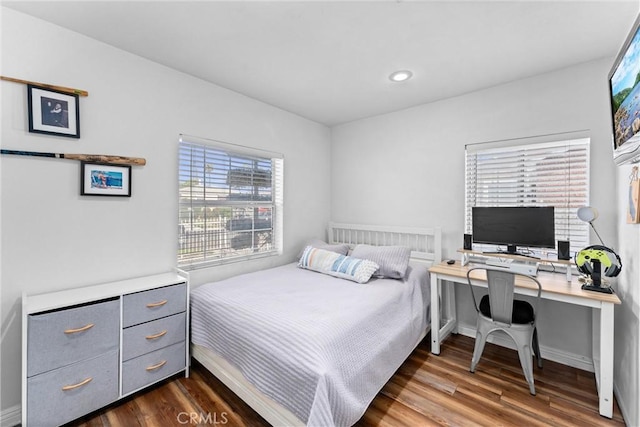 14508 S Corlett Ave, Compton, CA 90220 - bedroom featuring dark wood-type flooring, an office area, and recessed lighting
