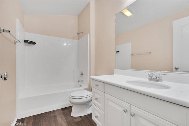 35668 Trevino Trl, Beaumont, CA 92223 - full bath featuring vanity, bathing tub / shower combination, and wood finished floors