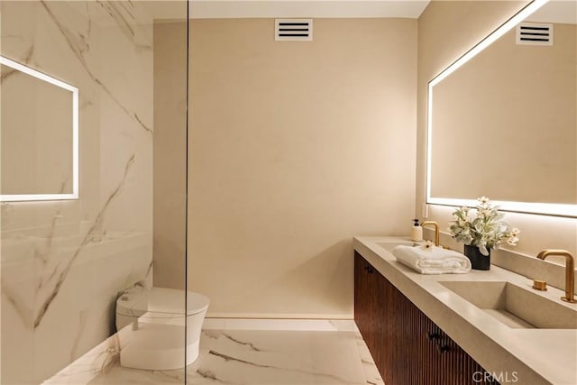 1955 Curson Pl, Los Angeles, CA 90046 - bathroom with marble finish flooring and double vanity
