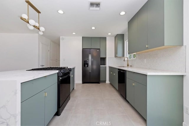 2002 N Whitewater Club Dr N, Palm Springs, CA 92262 - kitchen featuring stainless steel fridge, gas stove, dishwashing machine, decorative backsplash, and recessed lighting