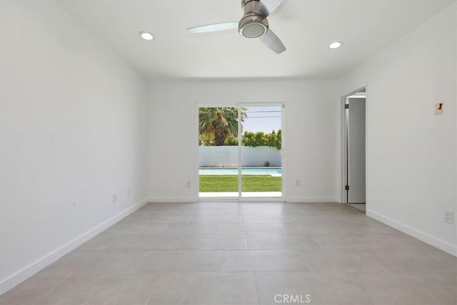 2002 N Whitewater Club Dr N, Palm Springs, CA 92262 - empty room featuring ceiling fan, recessed lighting, and light tile patterned floors