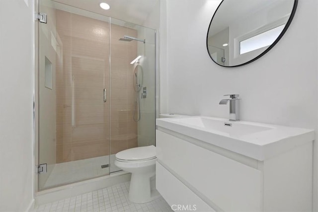 2002 N Whitewater Club Dr N, Palm Springs, CA 92262 - full bathroom featuring vanity, tile patterned floors, and a shower stall