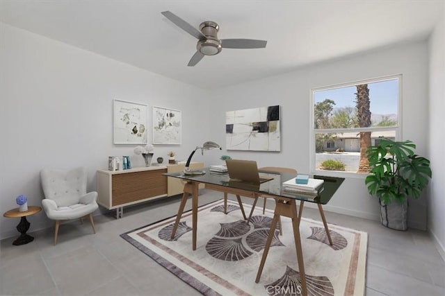 2002 N Whitewater Club Dr N, Palm Springs, CA 92262 - office space featuring ceiling fan and baseboards