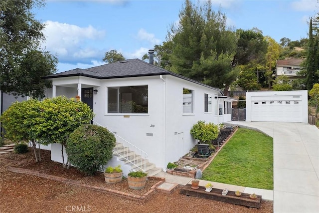 2141 Sierra Way, San Luis Obispo, CA 93401 - view of front of property featuring stairway, concrete driveway, stucco siding, and roof with shingles