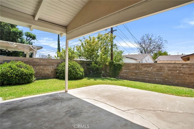18944 Prairie St, Northridge, CA 91324 - fenced backyard featuring a patio