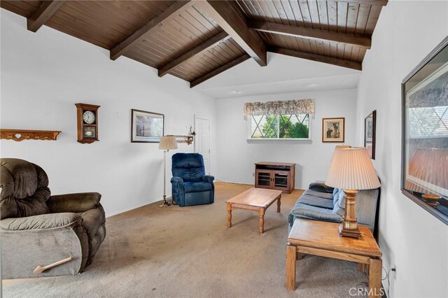 18944 Prairie St, Northridge, CA 91324 - living area featuring wood ceiling and carpet flooring