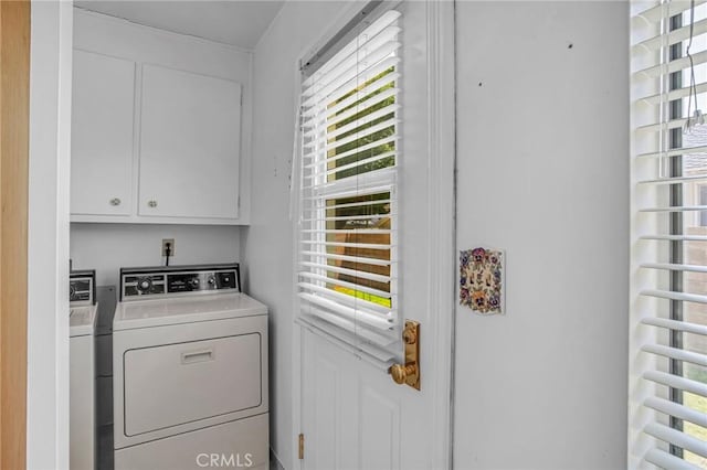 18944 Prairie St, Northridge, CA 91324 - laundry area with cabinet space, healthy amount of natural light, and washing machine and clothes dryer