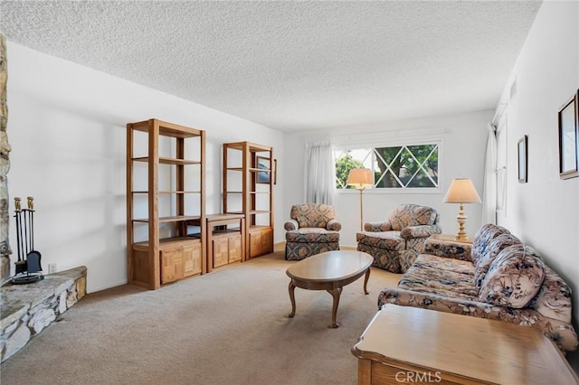 18944 Prairie St, Northridge, CA 91324 - carpeted living room with a textured ceiling
