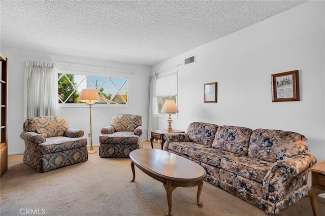 18944 Prairie St, Northridge, CA 91324 - living room with carpet flooring and a textured ceiling