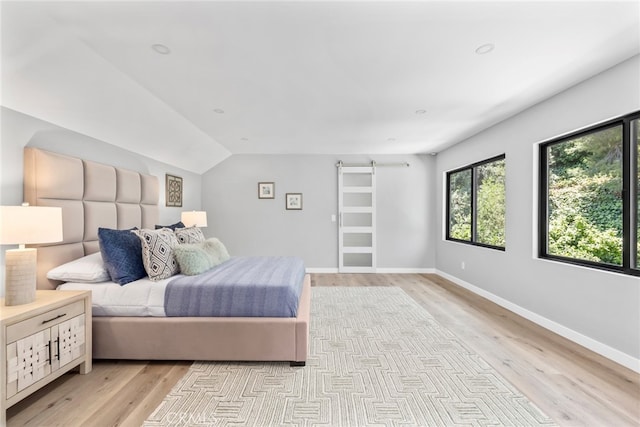 20101 Greenbriar Dr, Tarzana, CA 91356 - bedroom with light wood finished floors and lofted ceiling