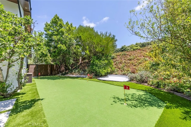 20101 Greenbriar Dr, Tarzana, CA 91356 - view of yard featuring a putting green