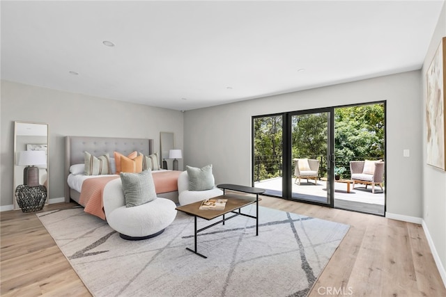 20101 Greenbriar Dr, Tarzana, CA 91356 - bedroom with access to outside and light wood finished floors