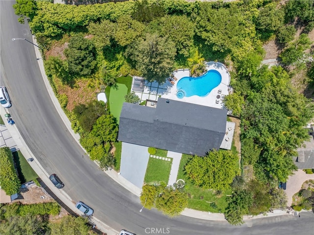 20101 Greenbriar Dr, Tarzana, CA 91356 - aerial view of property's location featuring a pool area