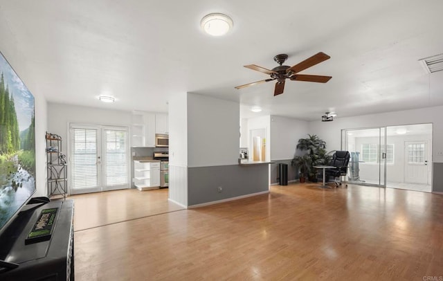 3168 Florine Dr, Lemon Grove, CA 91945 - living room featuring light wood-style flooring and a ceiling fan