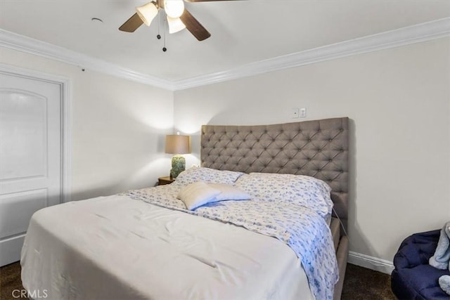 17635 Verde St, Hesperia, CA 92345 - carpeted bedroom featuring ornamental molding and a ceiling fan