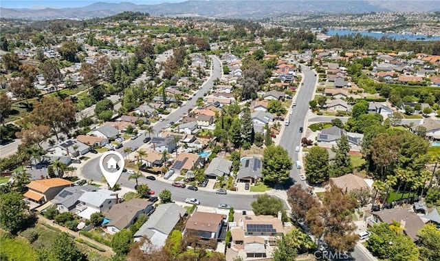 23441 Via Ronda, Mission Viejo, CA 92691 - aerial view of property's location with nearby suburban area and a water and mountain view