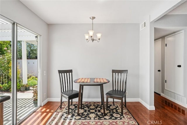 23441 Via Ronda, Mission Viejo, CA 92691 - dining space featuring wood finished floors and a chandelier