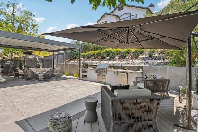 5414 Foxtail Loop, Carlsbad, CA 92010 - wooden deck with exterior kitchen
