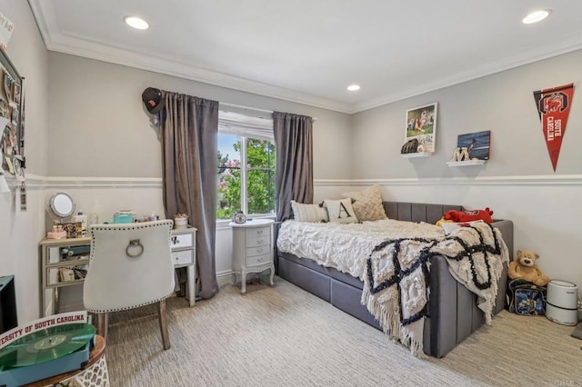 5414 Foxtail Loop, Carlsbad, CA 92010 - bedroom with crown molding, recessed lighting, and carpet floors