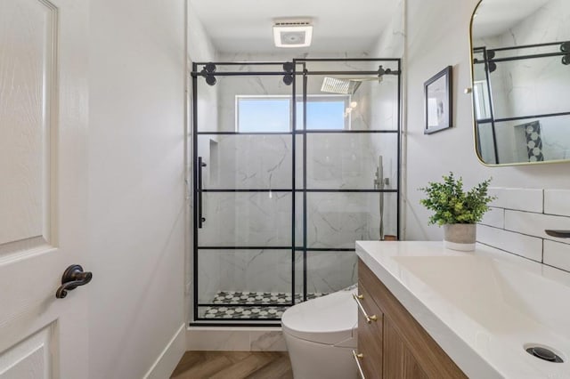 5414 Foxtail Loop, Carlsbad, CA 92010 - bathroom with vanity and a marble finish shower