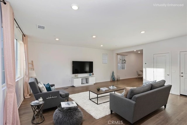 2275 Melogold Way, Corona, CA 92883 - living area featuring wood finished floors and recessed lighting