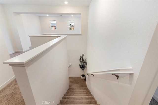 2275 Melogold Way, Corona, CA 92883 - stairs featuring carpet floors and recessed lighting