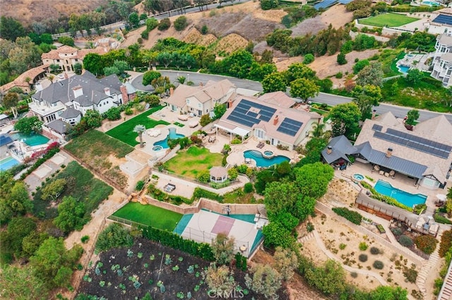 22410 Starwood Dr, Yorba Linda, CA 92887 - aerial view of property and surrounding area featuring a pool and nearby suburban area