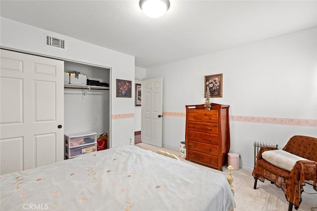 22410 Starwood Dr, Yorba Linda, CA 92887 - carpeted bedroom with a closet and radiator heating unit