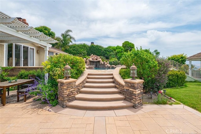 22410 Starwood Dr, Yorba Linda, CA 92887 - view of patio / terrace featuring a pergola