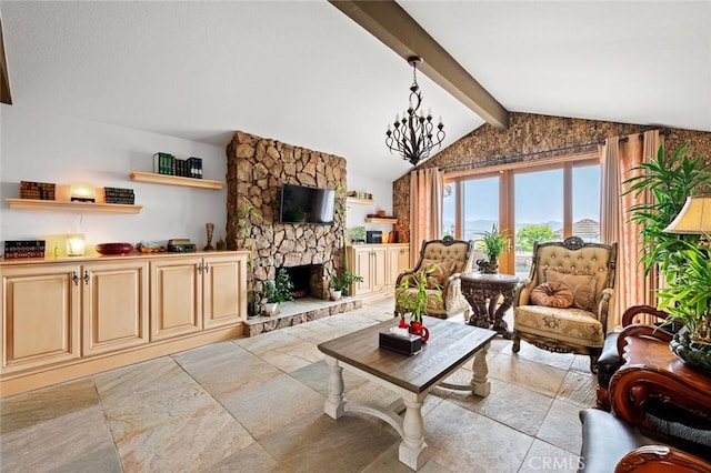 22410 Starwood Dr, Yorba Linda, CA 92887 - living room featuring a stone fireplace
