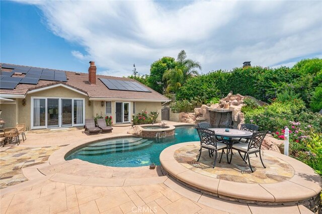 22410 Starwood Dr, Yorba Linda, CA 92887 - view of swimming pool featuring a patio, outdoor dining space, and a pool with connected hot tub