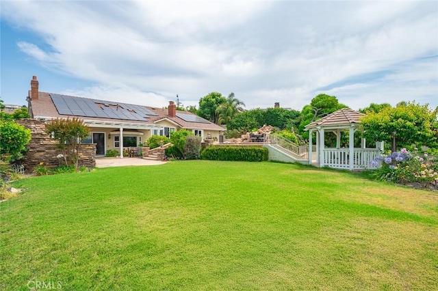 22410 Starwood Dr, Yorba Linda, CA 92887 - view of green lawn with a gazebo and a patio