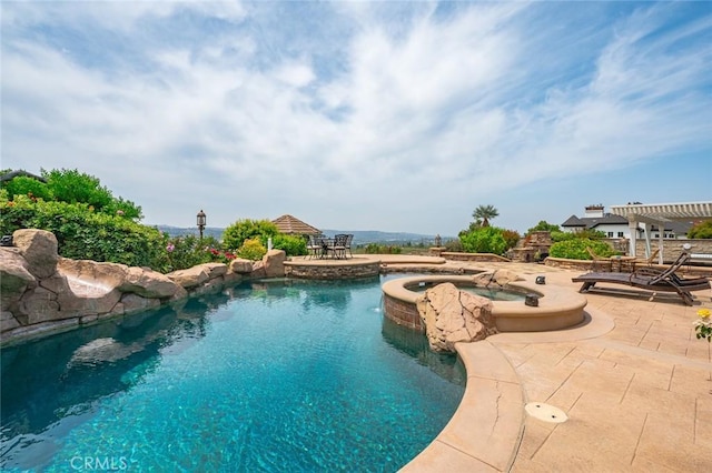 22410 Starwood Dr, Yorba Linda, CA 92887 - view of swimming pool with a patio and a pool with connected hot tub
