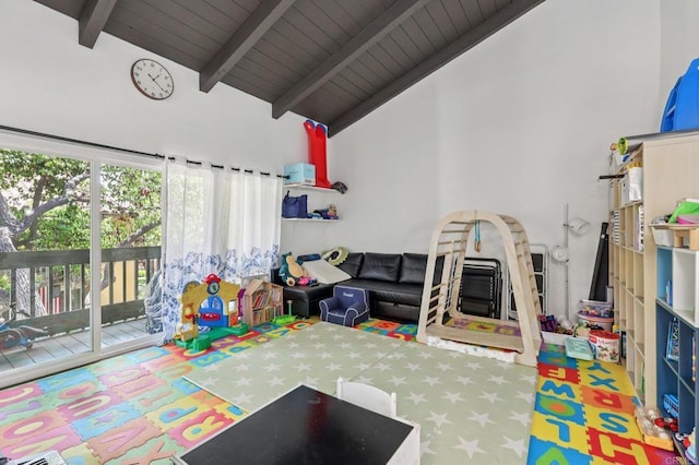 17181 W Bernardo Dr Unit 208, San Diego, CA 92127 - playroom featuring wood ceiling