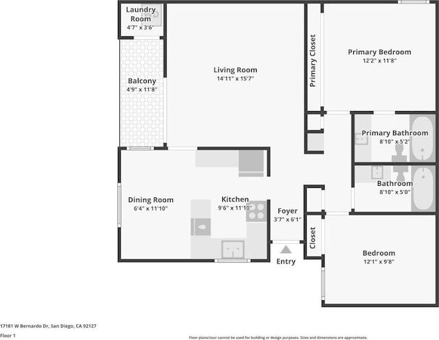 17181 W Bernardo Dr Unit 208, San Diego, CA 92127 - view of property floor plan