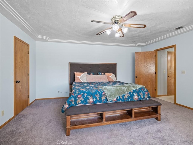 7556 Glider Ave, Hesperia, CA 92345 - carpeted bedroom with a textured ceiling and a ceiling fan