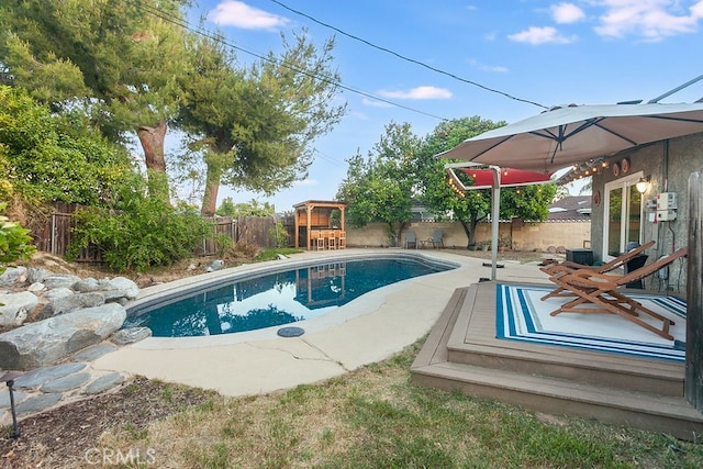 8398 Shoup Ave, West Hills, CA 91304 - view of pool with a fenced backyard and a patio