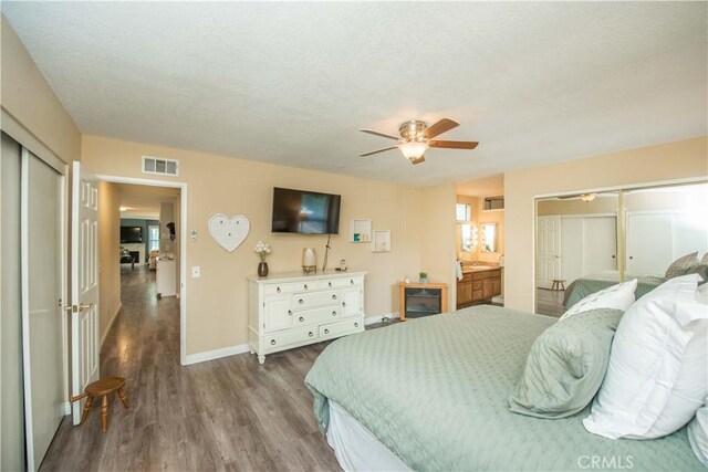 747 De Jesus, Placentia, CA 92870 - bedroom with wood finished floors, a textured ceiling, and ceiling fan