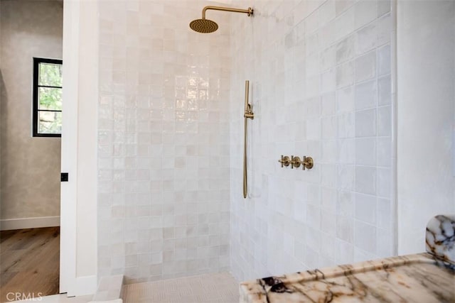 3756 Goodland Ave, Studio City, CA 91604 - full bath with wood finished floors and tiled shower
