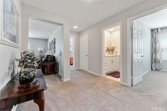 4073 Tamarind Rdg, Lake Elsinore, CA 92530 - hallway featuring carpet flooring and recessed lighting