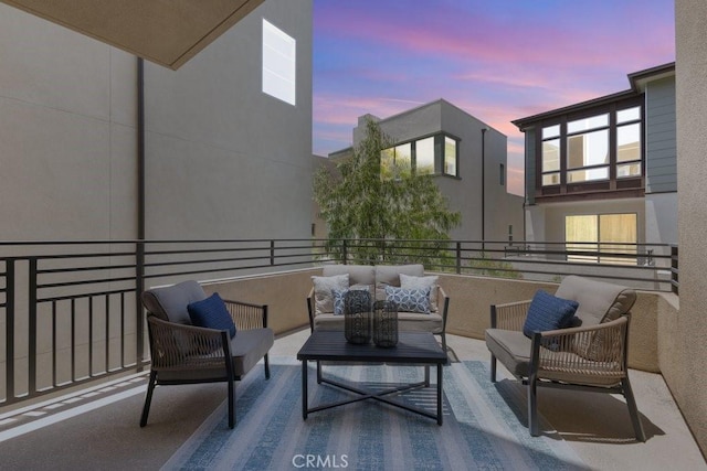 542 Cultivate, Irvine, CA 92618 - patio terrace at dusk featuring a balcony and an outdoor hangout area
