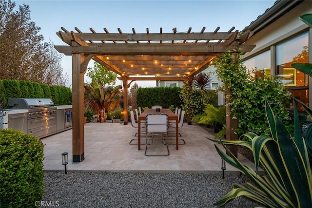 1115 Myles Ln, Nipomo, CA 93444 - view of patio / terrace featuring an outdoor kitchen, a pergola, and outdoor dining space