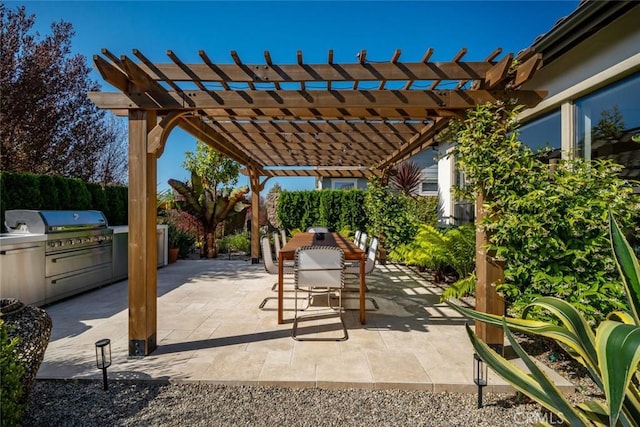 1115 Myles Ln, Nipomo, CA 93444 - view of patio / terrace featuring exterior kitchen, a pergola, and outdoor dining area